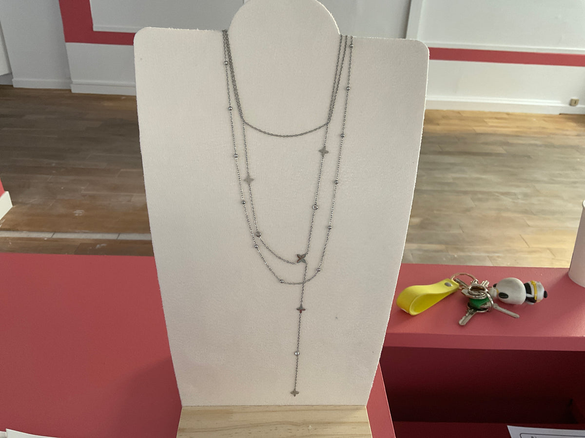 Collier argent 3 rangs