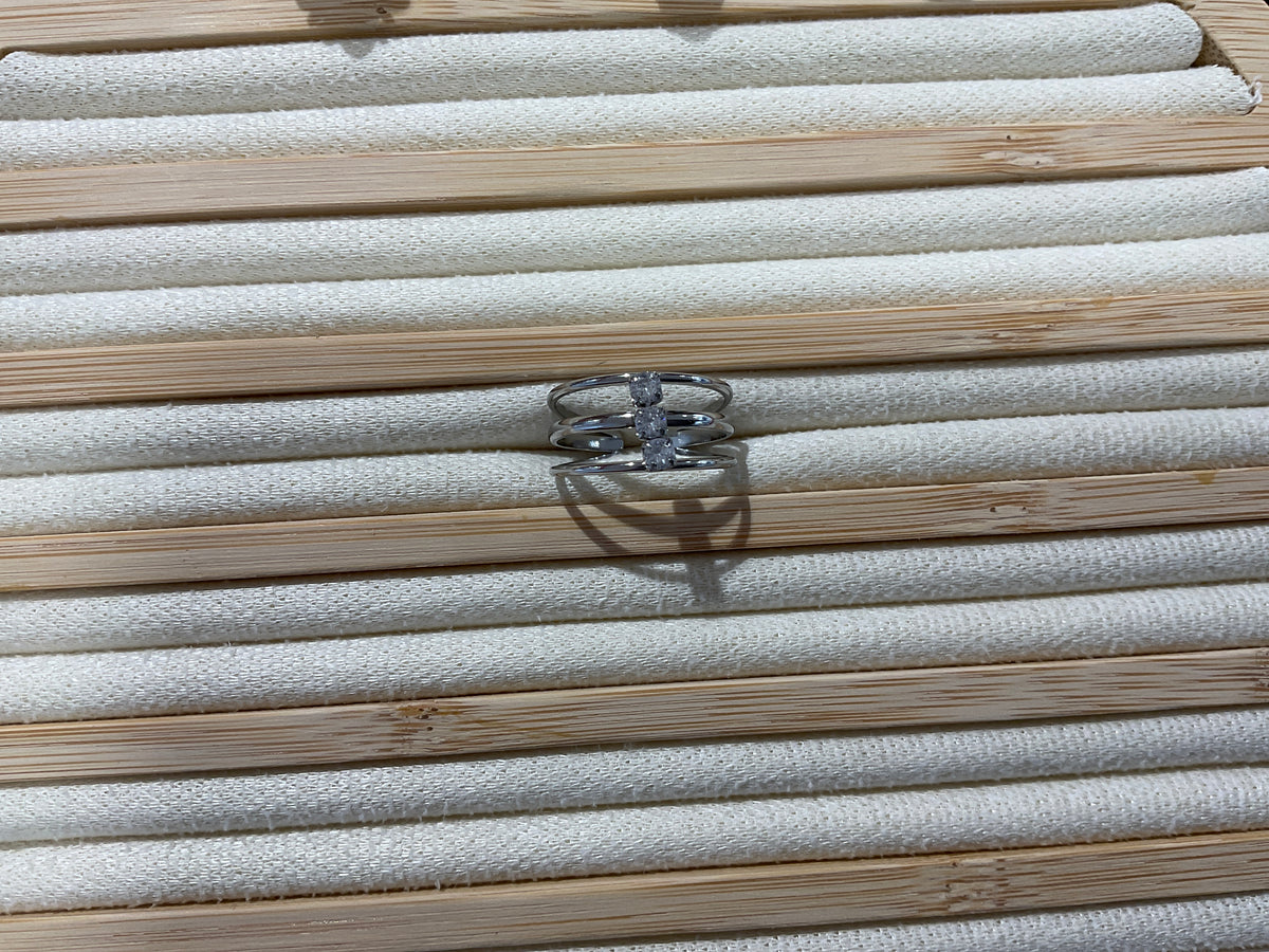 Bague argent 3 rangée