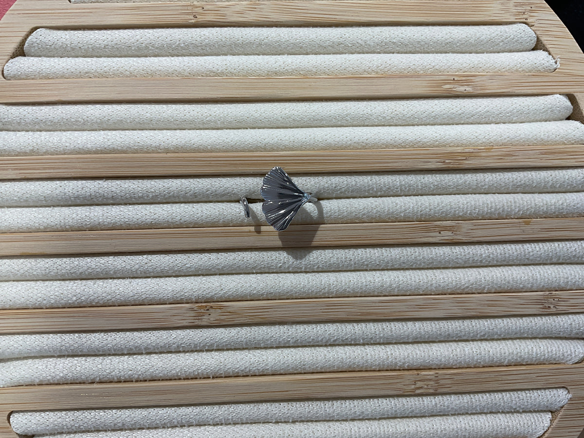 Bague argent feuille