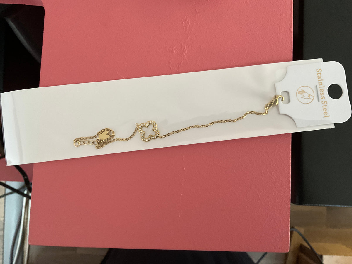 Bracelet doré trèfle (parure)