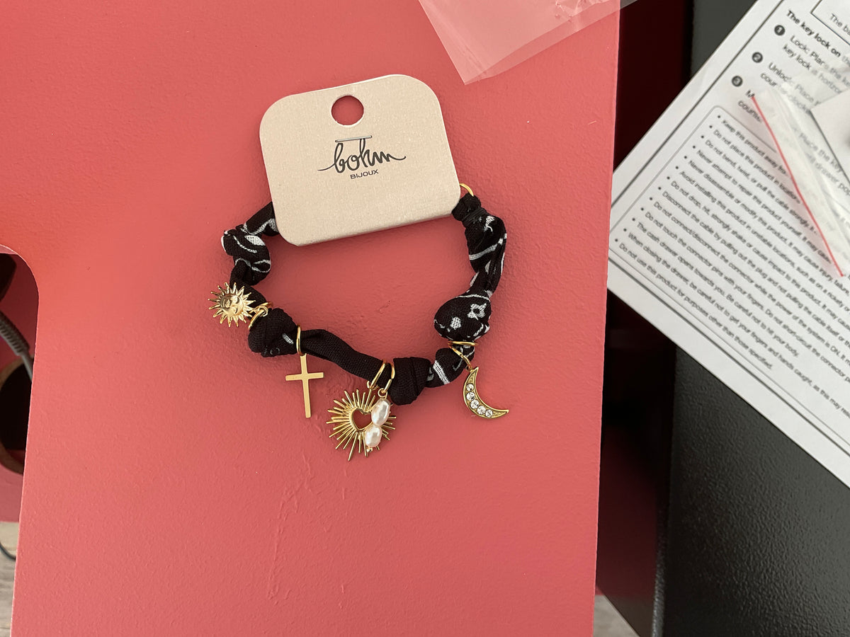 Bracelet tissu doré