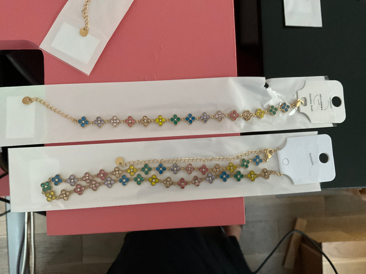 Parure paillette multicolore