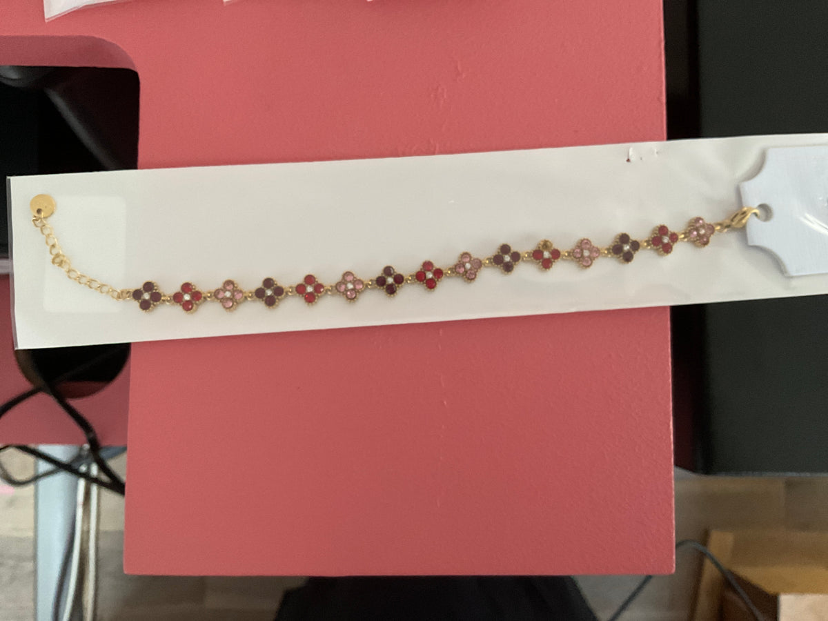 Bracelet paillette rouge (parure)