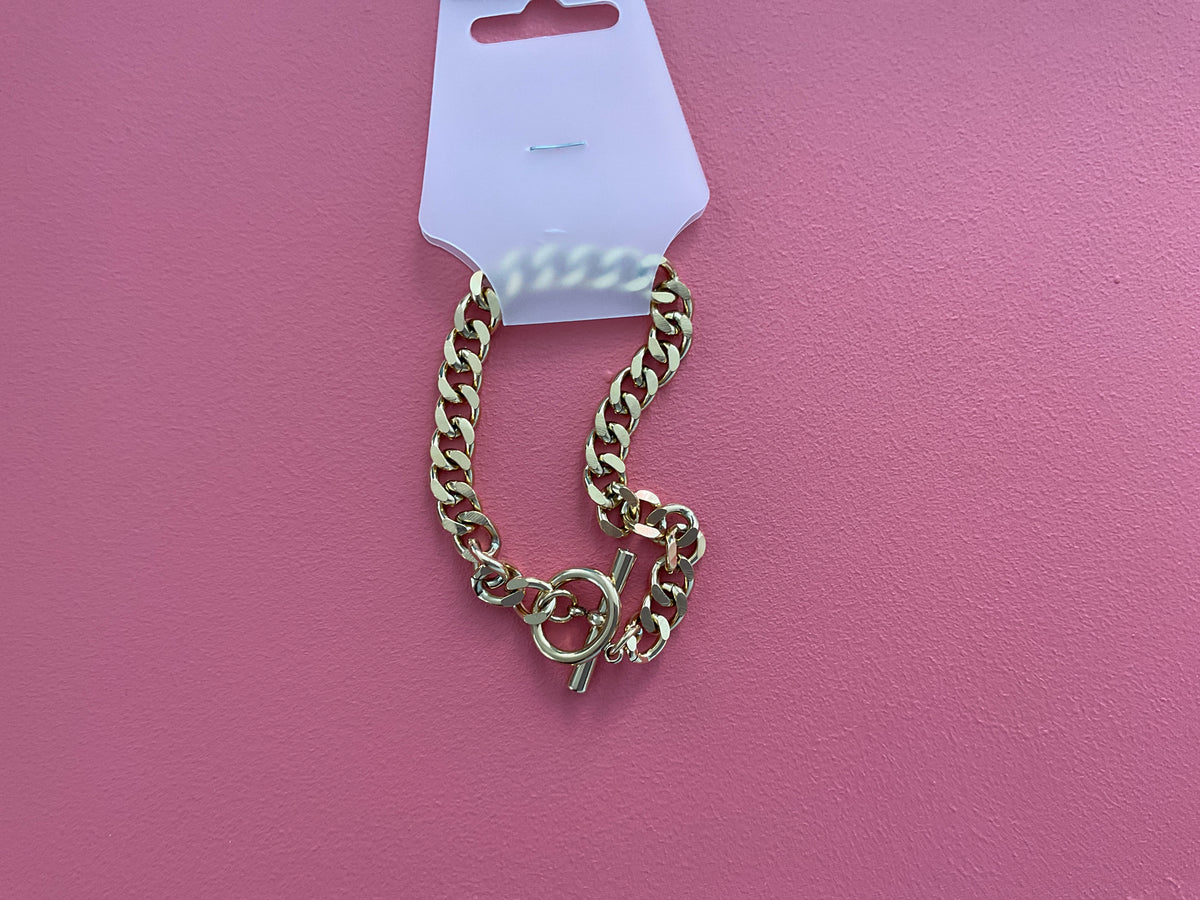 Bracelet homme or chaine fermoir pendentif
