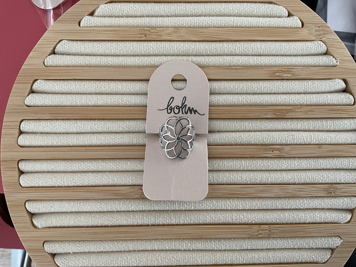 Bague argent fleur