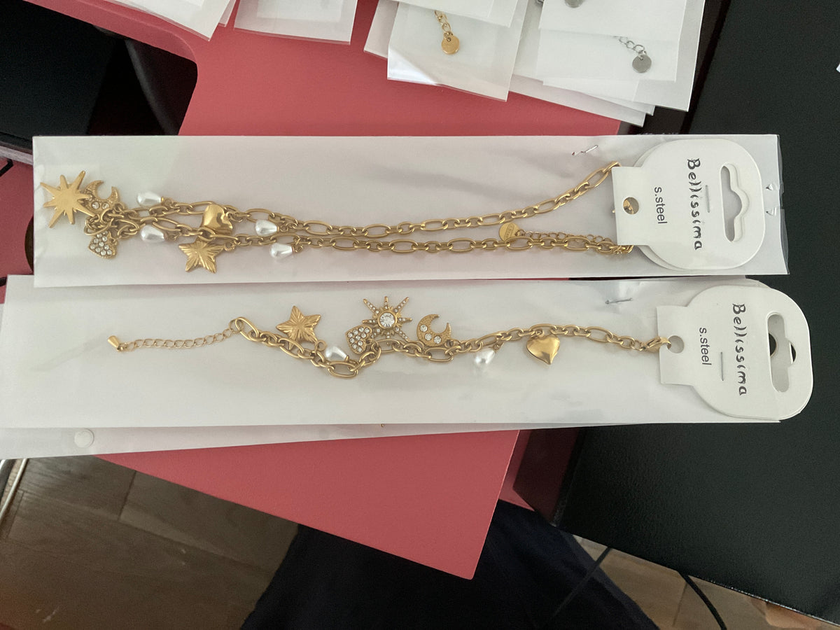 Parure charms doré