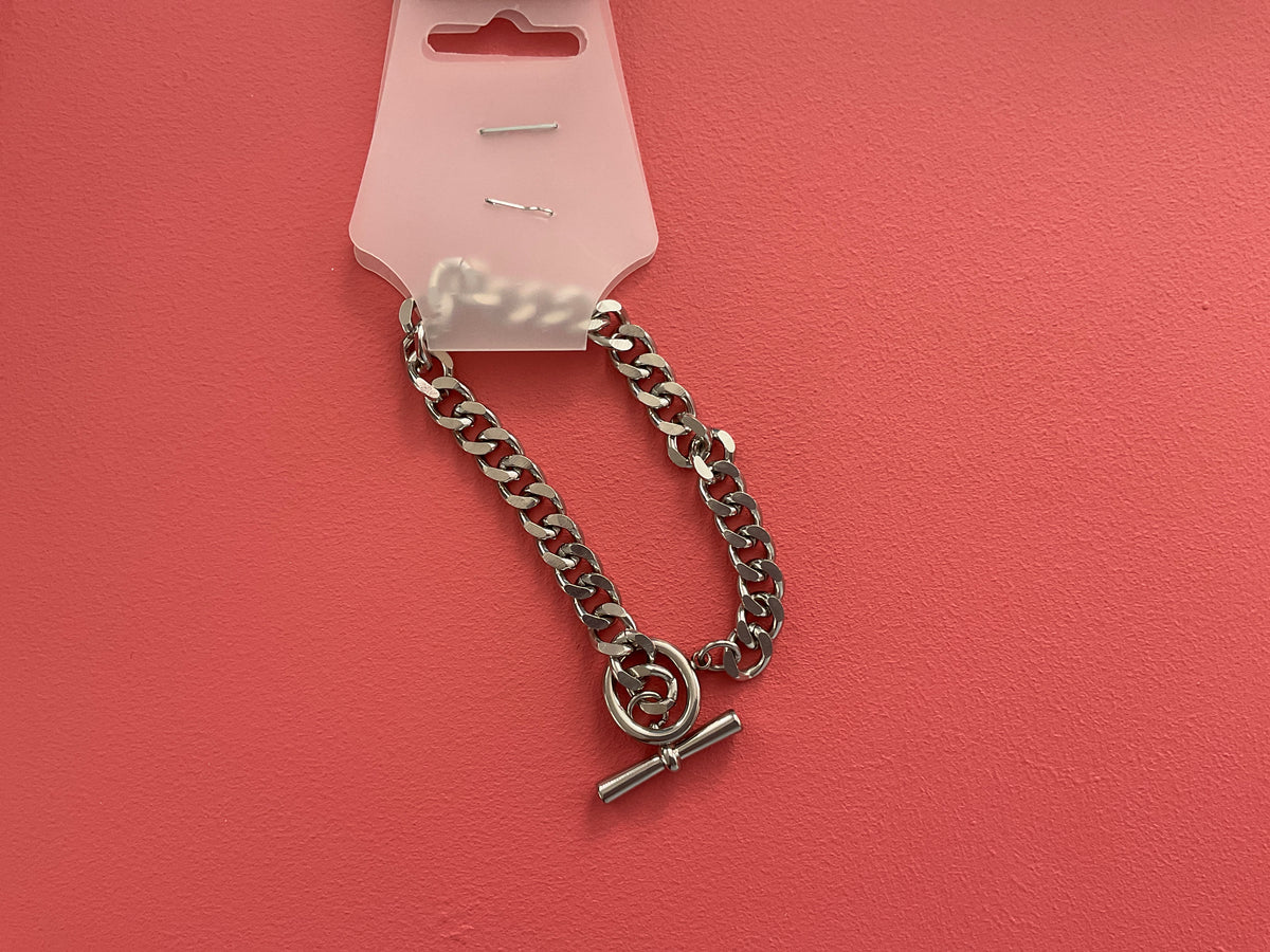 Bracelet homme argent chaîne fermoir pendentif