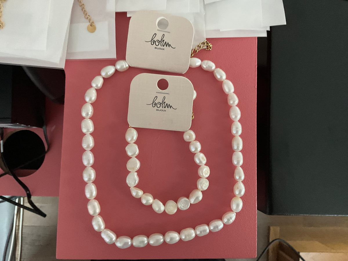Parure perle blanche
