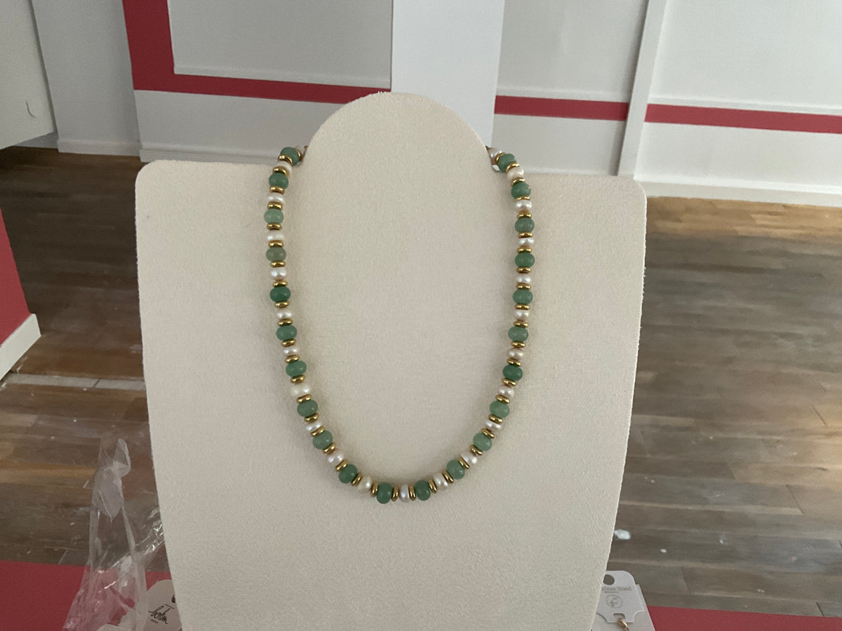 Collier perle verte (parure)