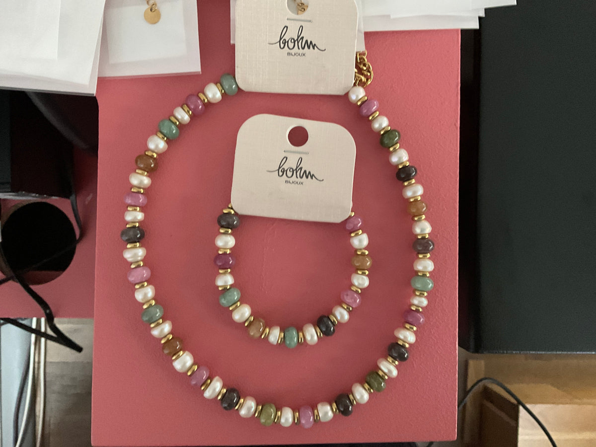 Parure perle colorés